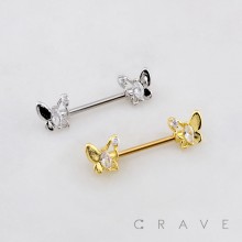 MARQUISE BUTTERFLY CZ 316L SURGICAL STEEL NIPPLE RING